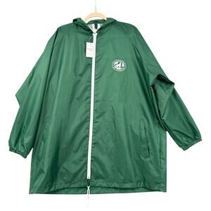 Defenders of Wildlife Green Drawstring Hood Pockets Hooded Windbreaker Jacket OS